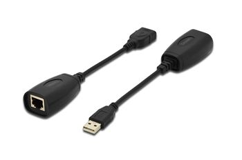 Удлинитель DIGITUS USB, USB1.1, для использования с кабелем Cat5/5e/6 UTP, STP или SFT, до 45 м, черный