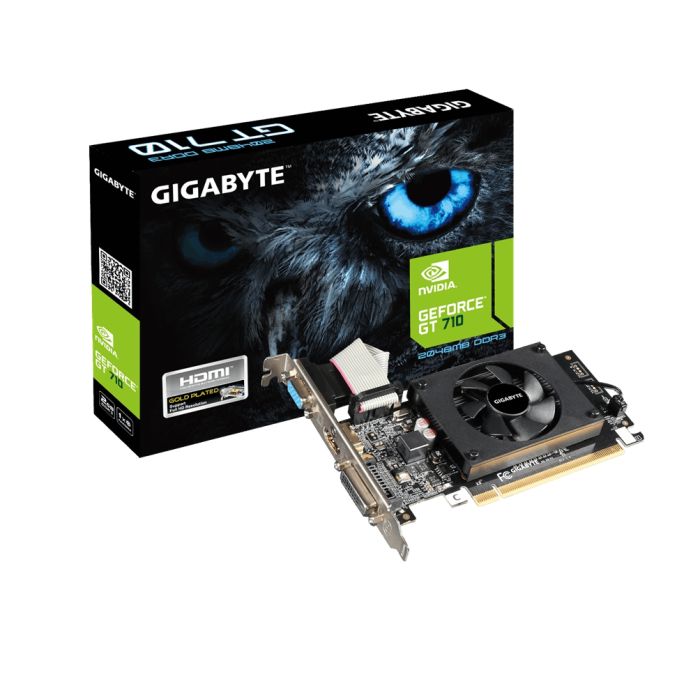 Вiдеокарта GIGABYTE GeForce GT 710 2GB DDR3 64bit HDMI-DVI-VGA low profile