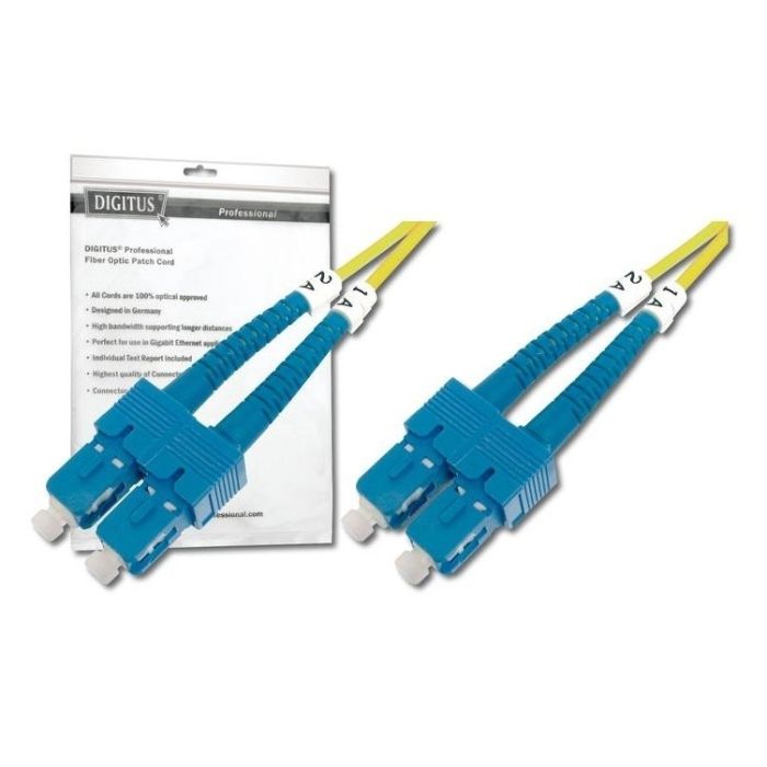 DIGITUS Fiber Optic Patch Cord, SC to SC, OS2, Singlemode 09/125 µ, Duplex, Length 1m