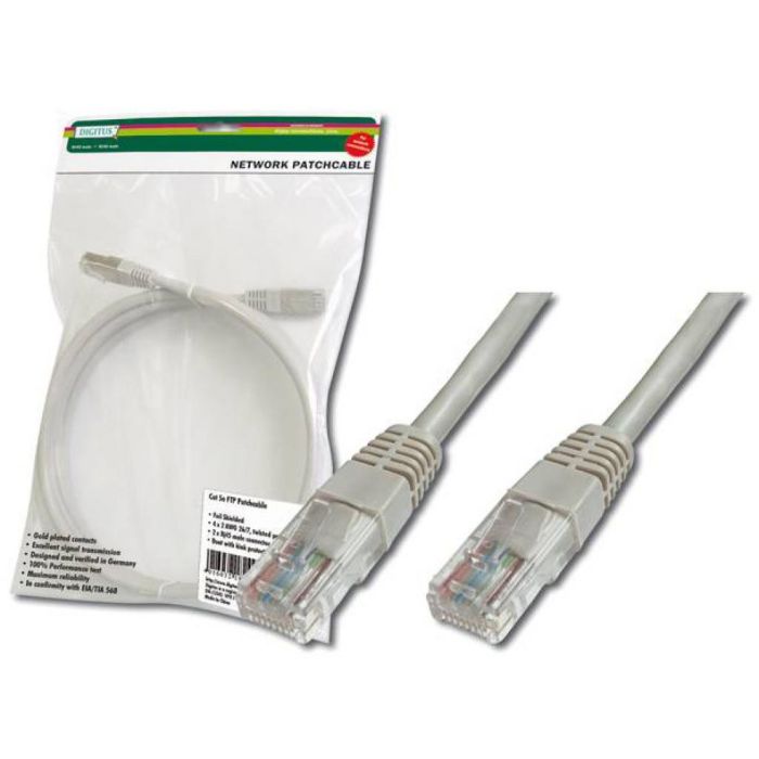 DIGITUS CAT 5e U-UTP patch cable, Length 0,25 m, AWG 26/7 Color grey