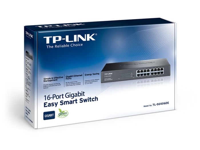TP-LINK Switch  16xGE, WebSmart TP-Link TL-SG1016DE