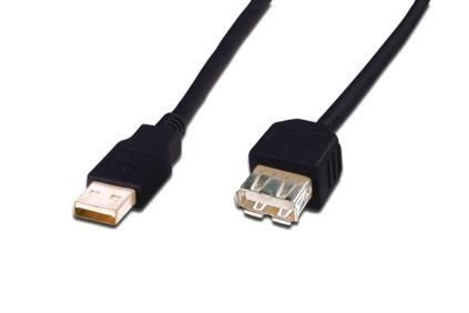 DIGITUS Cable USB-A (M/F) charge/data, 5m, black