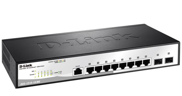 Комутатор   8xGE, 2xSFP D-Link DGS-1210-10/ME