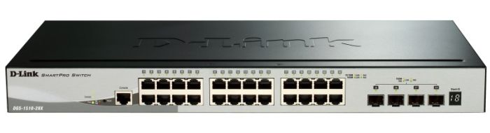 Комутатор   24xGE, 4xSFP+, SmartPro D-Link DGS-1510-28X