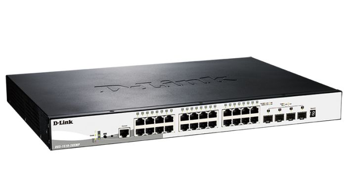 Коммутатор   24xGE PoE, 4xSFP+, SmartPro D-Link DGS-1510-28XMP