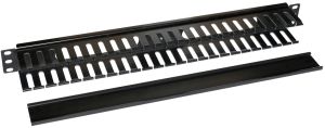 Кабельний організатор ZPAS 19", 1U, однобічна гребінка, метал