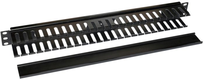 Кабельний організатор ZPAS 19", 1U, однобічна гребінка, метал