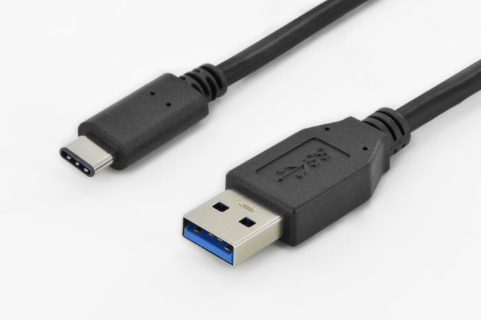 DIGITUS Cable USB-C > USB-A charge/data, 1m, Type-C, black