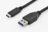Кабель DIGITUS USB-C > USB-A зарядки/синхронизации, Type-C, 1м, черный