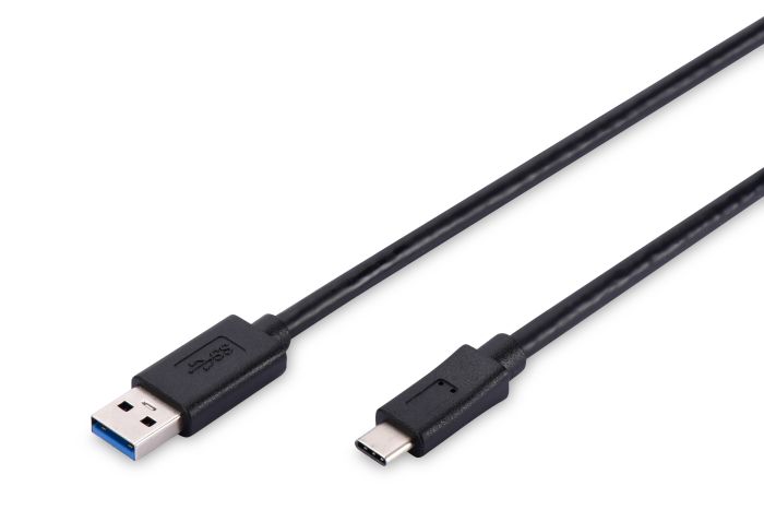DIGITUS Cable USB-C > USB-A charge/data, 1m, Type-C, black
