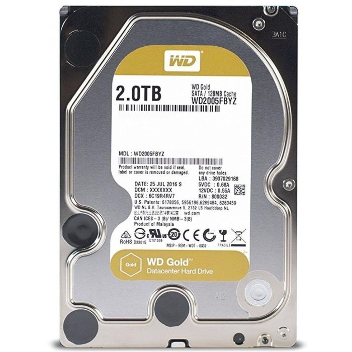 Жесткий диск WD  2TB 3.5" 7200 128MB SATA Gold