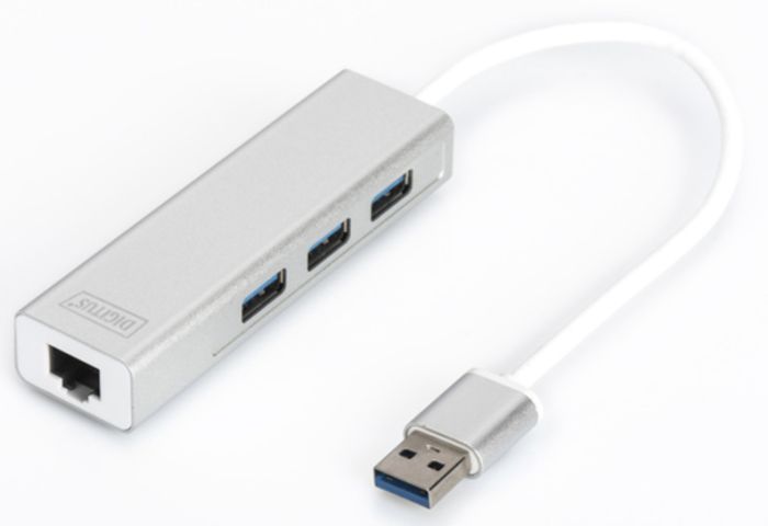 Хаб DIGITUS USB-A > 3xUSB-A/RJ45