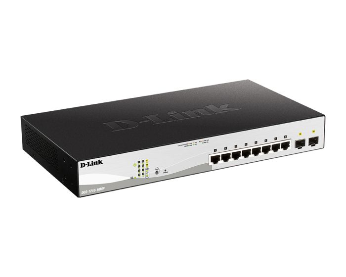 Коммутатор   8xGE PoE, 2xSFP, 130Вт D-Link DGS-1210-10MP