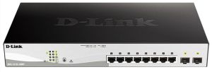 Комутатор   8xGE PoE, 2xSFP, 130Вт D-Link DGS-1210-10MP