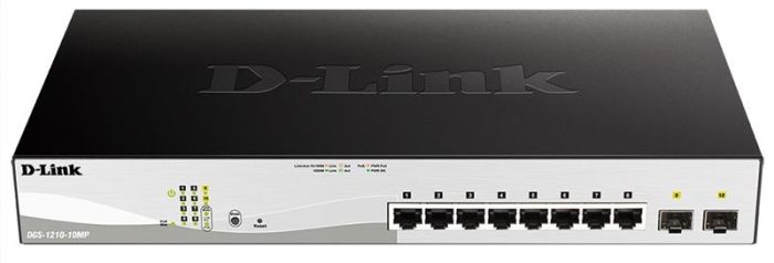 Коммутатор   8xGE PoE, 2xSFP, 130Вт D-Link DGS-1210-10MP
