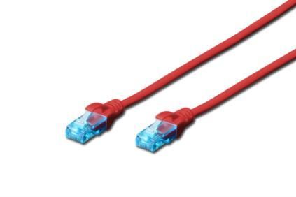 DIGITUS patch cable CAT 5e UTP, 1m, AWG 26/7, CCA, PVC, red