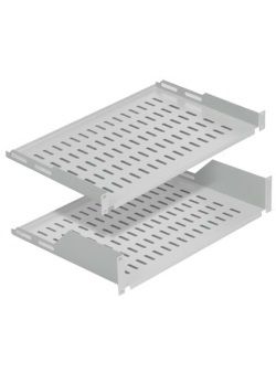 MIRSAN 1U 19" FRONT, 1U 19" REAR CONNECTED D=450MM SHELF  WHITE