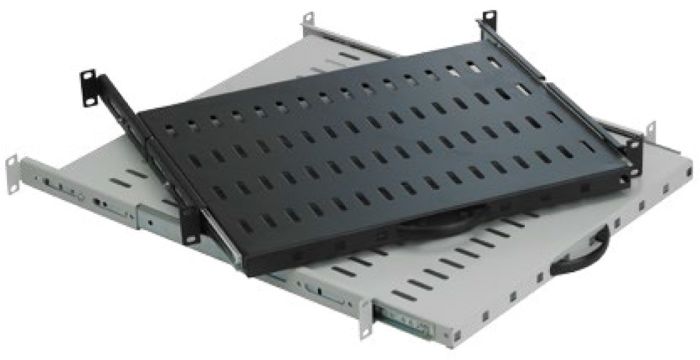 MIRSAN 1U 19" FRONT, 1U 19" REAR CONNECTED D=450MM SHELF  WHITE