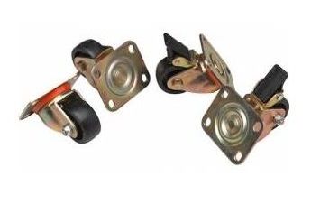 MIRSAN WALL TYPE CASTER GROUP, M10 PIN 1SET= 4PCS. (2 WITH BRAKES)