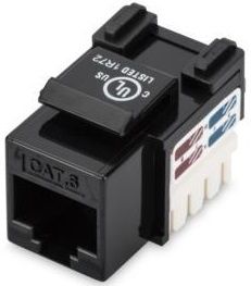 DIGITUS CAT 6 Keystone Jack, unshielded, RJ45 to LSA, color black