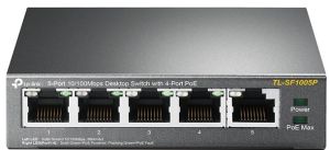 Комутатор TP-LINK  5xFE (4xPoE), 56Вт, Некерований TP-Link TL-SF1005P