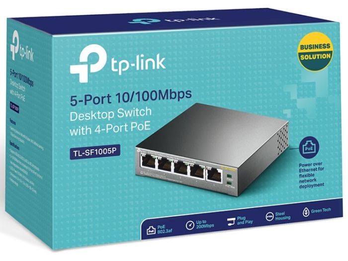 TP-LINK Switch  5xFE (4xPoE), 56W, Unmanageable TP-Link TL-SF1005P