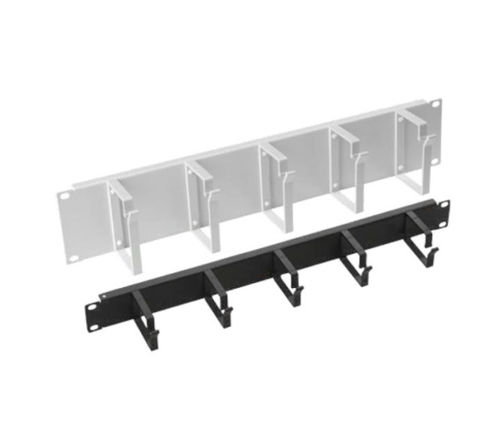 Кабельный организатор MIRSAN 19", 1U, 5 колец, черный