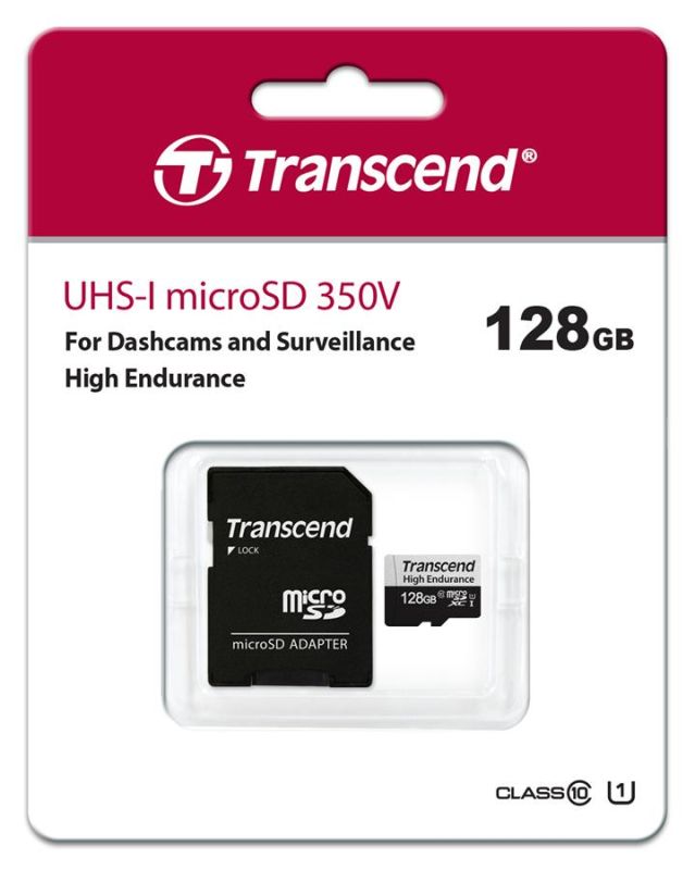 Карта пам'яті Transcend microSD  128GB C10 UHS-I U1 High Endurance (170TB)