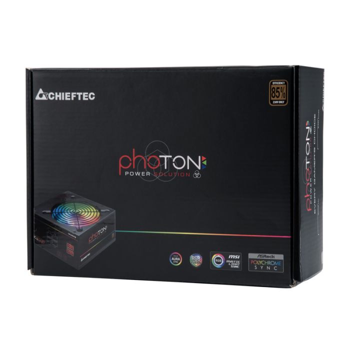 Блок питания CHIEFTEC Photon  (750W), >85%, 120мм, 1xMB 24pin(20+4), 1xCPU 8pin(4+4), 4xMolex, 6xSATA, 4xPCIe 8pin(6+2), Modular