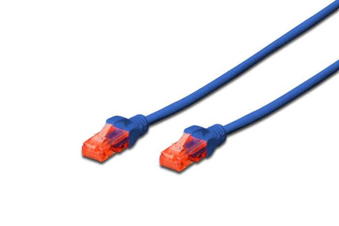 Патч-корд DIGITUS CAT 6 UTP, 0.5м, AWG 26/7, CCA, PVC, синий