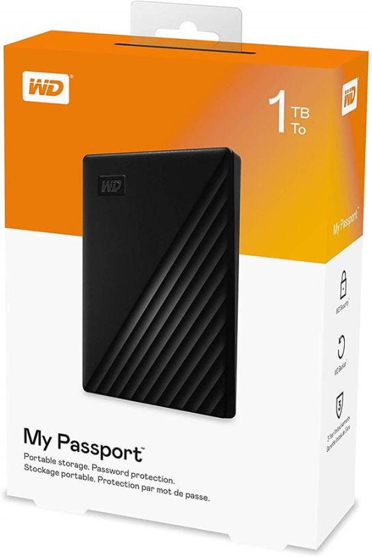 Портативний жорсткий диск WD 1TB USB 3.2 Gen 1 My Passport Чорний