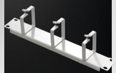 Кабельный организатор MIRSAN 10", 1U, 3 кольца, серый