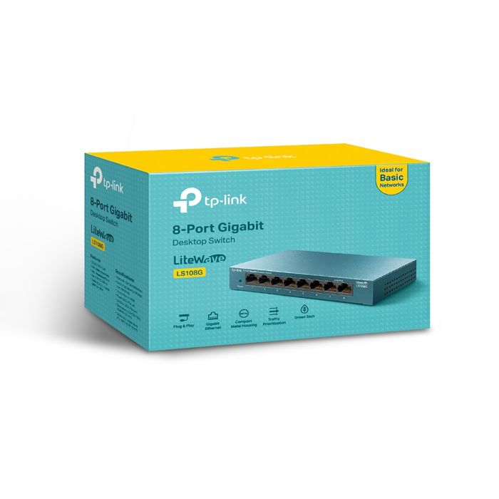 Коммутатор TP-LINK  8xGE, Неуправляемый TP-Link LS108G