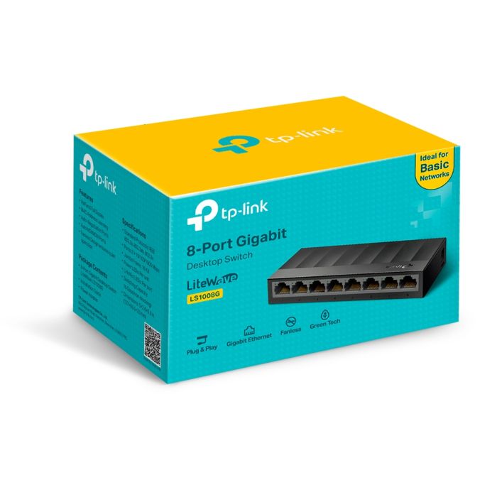 Комутатор TP-LINK  8xGE, Некерований TP-Link LS1008G