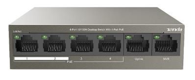 TENDA Switch  4xFE PoE, 2xFE Uplink Tenda TEF1106P-4-63W
