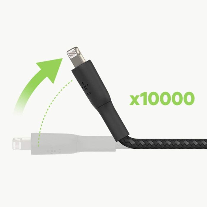 Кабель USB-A > Lightning заряджання/синхронізації Belkin 1м, 12Вт, плетений, чорний