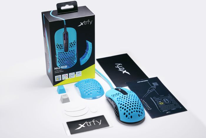 Мышь Xtrfy M42, USB-A, RGB, Miami Blue