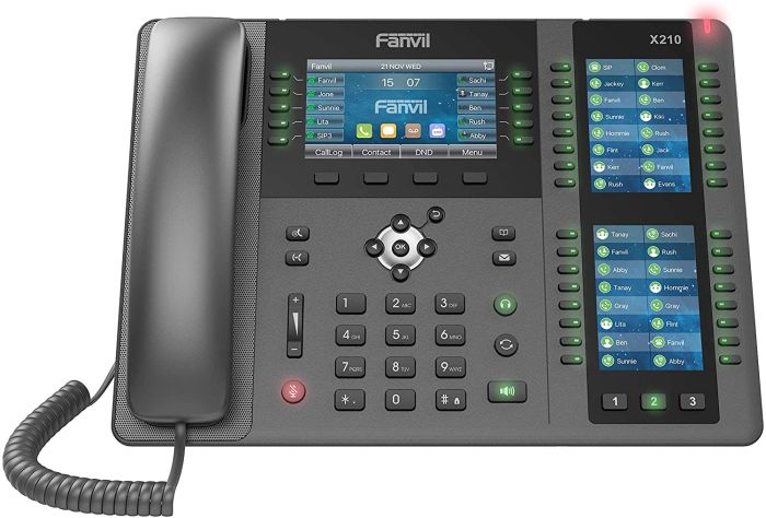 Телефон IP   2xGE LAN, 1xUSB-A, BT 4.2, 20 SIP line, PoE, 4.3" цветной экран, до 106 DSS клавиш Fanvil X210