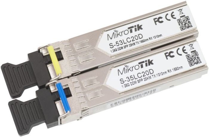 Комплект SFP-Трансиверiв MikroTik  (S-35LC20D, S-53LC20D по 1шт), SM, 20км MikroTiK S-3553LC20D