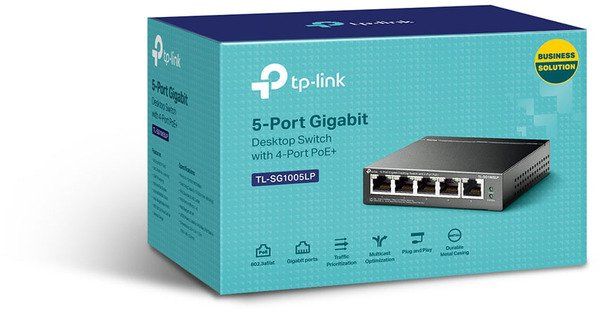 Комутатор TP-LINK  5xGE (4xPoE), 40Вт, Некерований TP-Link TL-SG1005LP