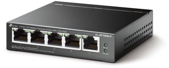 Комутатор TP-LINK  5x1FE (4xPoE), 41Вт, Некерований TP-Link TL-SF1005LP