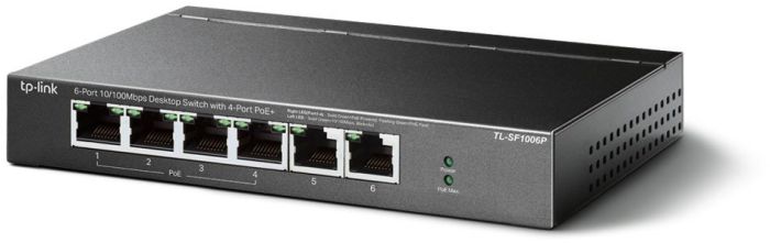 TP-LINK Switch  6x1FE (4xPoE), 67W, Unmanageable TP-Link TL-SF1006P