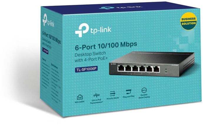 TP-LINK Switch  6x1FE (4xPoE), 67W, Unmanageable TP-Link TL-SF1006P