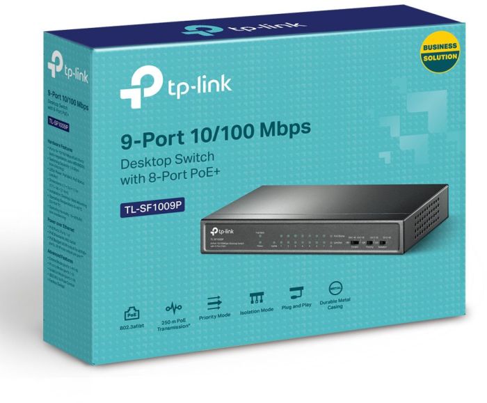 Коммутатор TP-LINK  9x1FE (8xPoE), 65Вт, Неуправляемый TP-Link TL-SF1009P