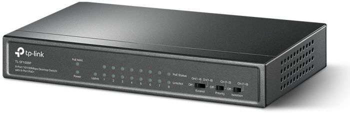 Коммутатор TP-LINK  9x1FE (8xPoE), 65Вт, Неуправляемый TP-Link TL-SF1009P