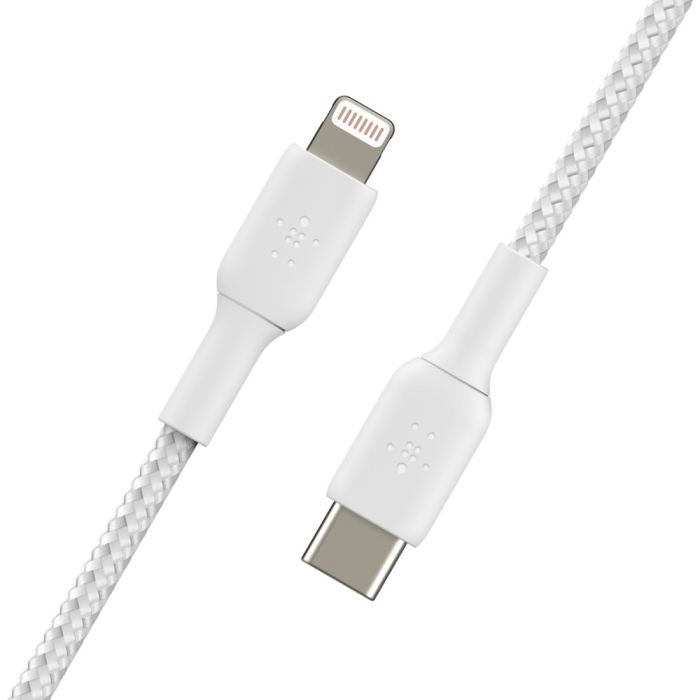 Кабель USB-C > Lightning зарядки/синхронизации Belkin 1м, 30Вт, Type-C, витой, белый