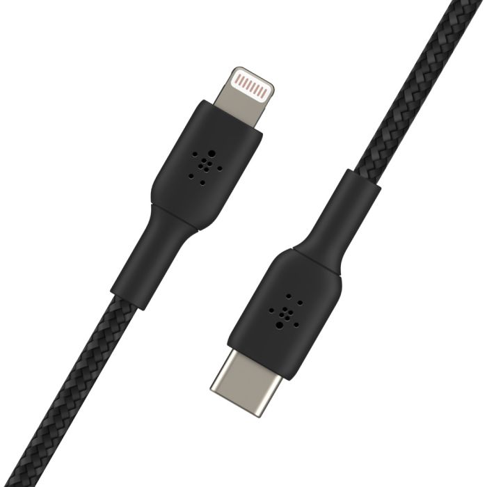Кабель USB-C > Lightning зарядки/синхронизации Belkin 1м, 30Вт, Type-C, витой, черный