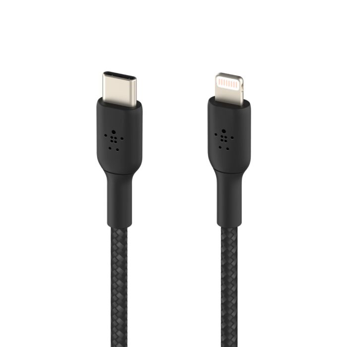 Кабель USB-C > Lightning зарядки/синхронизации Belkin 1м, 30Вт, Type-C, витой, черный