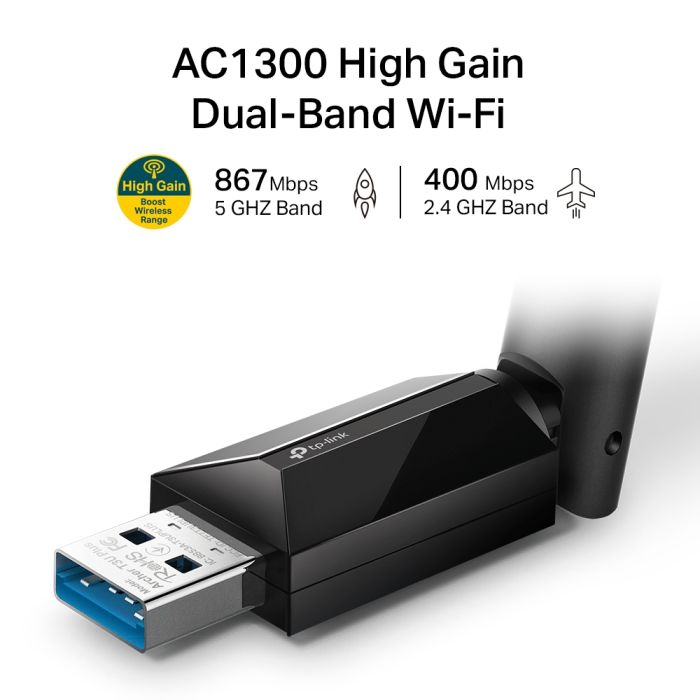 Адаптер WiFi TP-LINK Archer T3U plus AC1300, USB