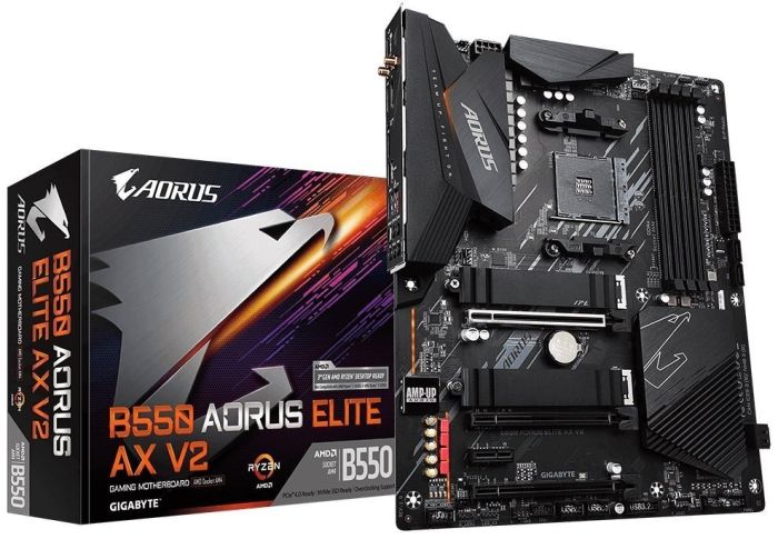 GIGABYTE Motherbard B550 AORUS ELITE AX V2 sAM4 B550 4xDDR4 M.2 HDMI DP Wi-Fi BT ATX